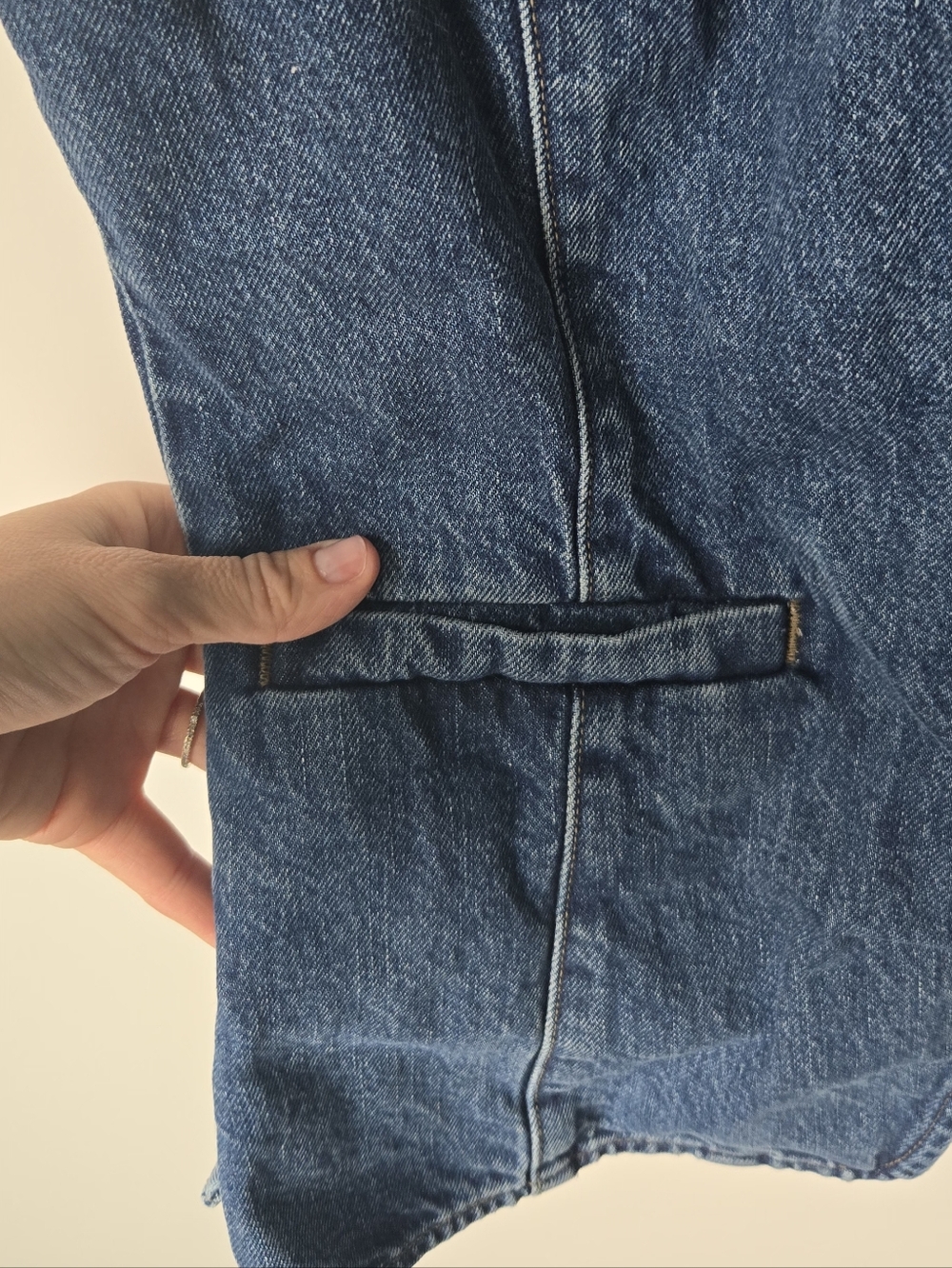 Madewell Women's Denim Crewneck Cutaway Vest in Greendale Wash - Picture 7 of 9